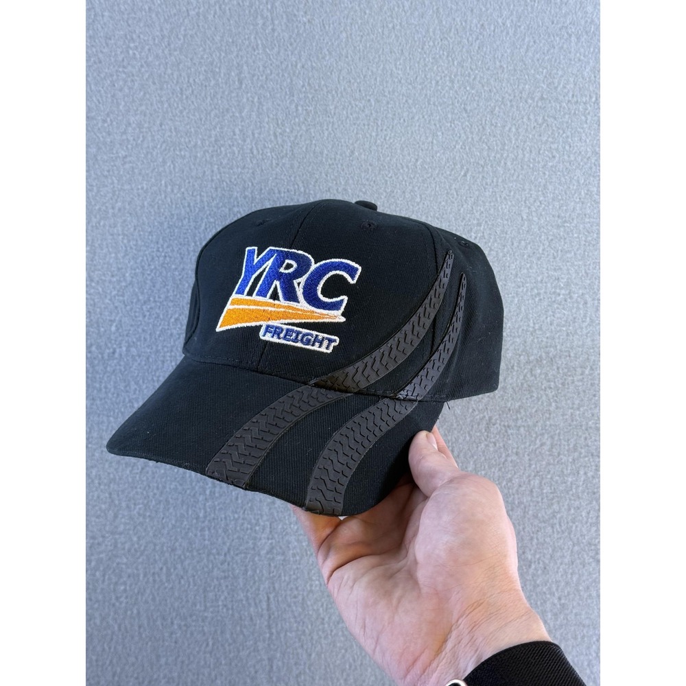 YRC Freight Hat Cap Strap Back Mens One Size Black Embroidered Logo Twill